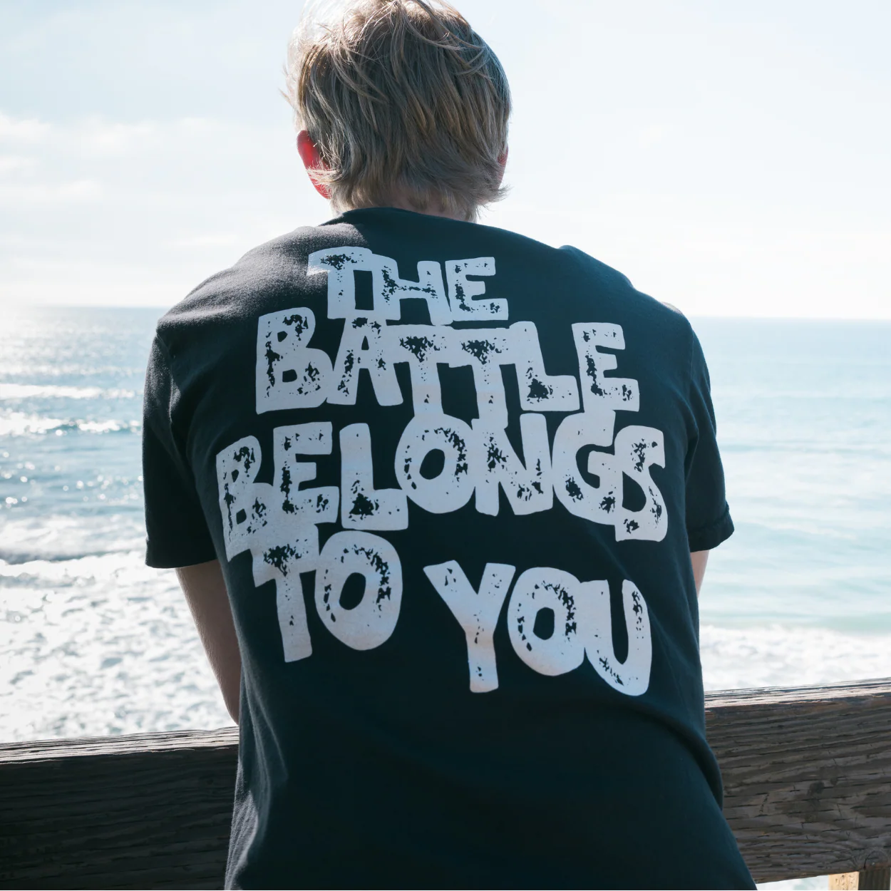 Battle Belongs Stamp Tee - Black - Image 3