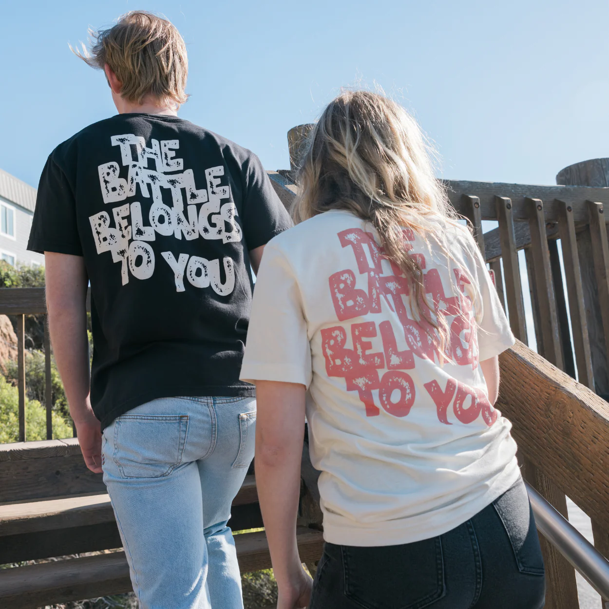 Battle Belongs Stamp Tee - Black - Image 5